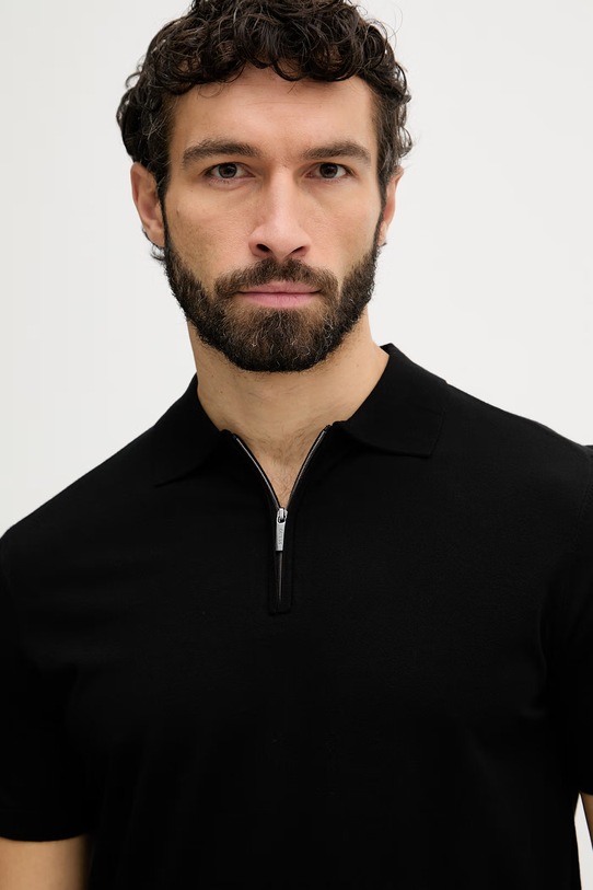 Guess polo tričko pánske z viskózy KADIR čierna M6RR15.Z4442