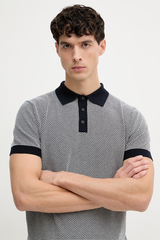 Guess polo męskie bawełniane LAKE granatowy M6GR01.Z0554