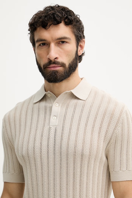 Guess polo da uomo con viscosa LONNY beige M6GR05.Z0558