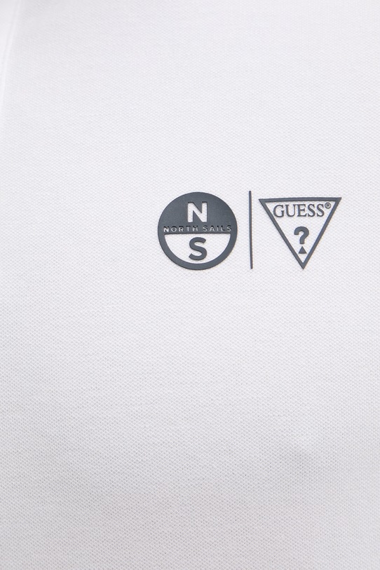 Guess tričko pánske bavlnené s elastanom x North Sails M6GP47.K3323 biela