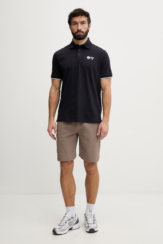 Guess t-shirt męski bawełniany z elastanem x North Sails M6GP47.K3323 granatowy SS26