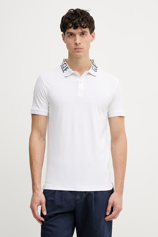 Guess polo męskie bawełniane z elastanem NOLAN biały M6GP66.K3070