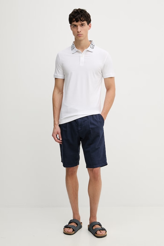 Guess polo męskie bawełniane z elastanem NOLAN M6GP66.K3070 biały SS26