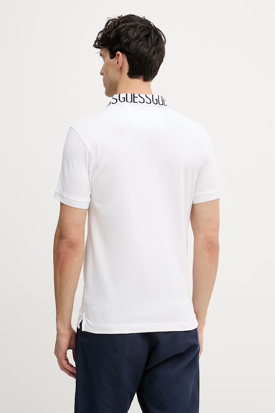 Odzież Guess polo męskie bawełniane z elastanem NOLAN M6GP66.K3070 biały