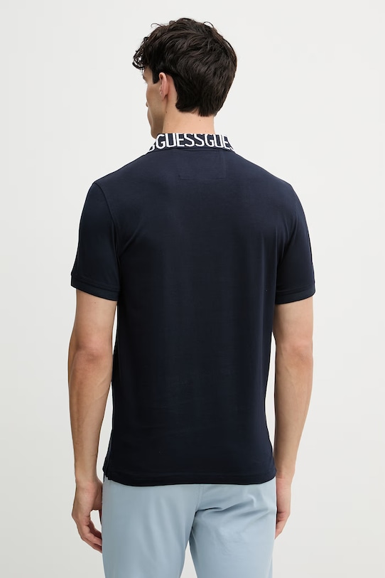 Odzież Guess polo męskie bawełniane z elastanem NOLAN M6GP66.K3070 granatowy