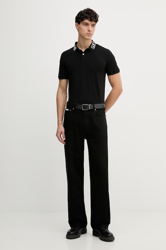 Guess polo męskie bawełniane z elastanem NOLAN M6GP66.K3070 czarny SS26