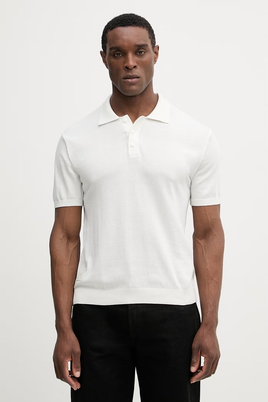 Bavlnené polo tričko Blauer CUSTER jednofarebný béžová BLUM06472