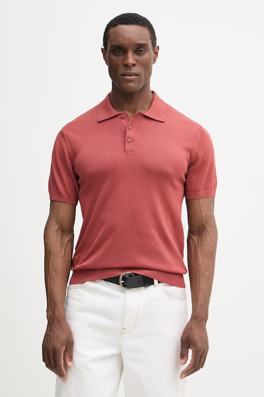 Bavlnené polo tričko Blauer CUSTER jednofarebný červená BLUM06472