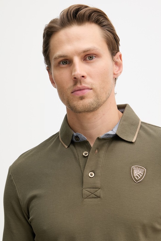 Blauer polo męskie bawełniane DAMON zielony BLUT02288