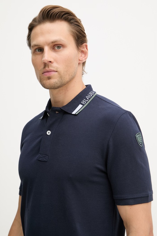 Blauer polo męskie bawełniane RANSOM granatowy BLUT02297