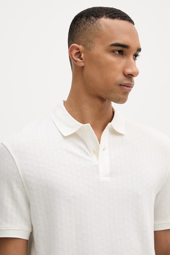 Guess polo męskie z lyocellem beżowy M6GP15.K3083