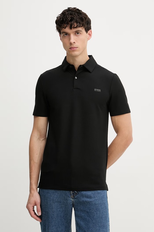 Guess polo męskie czarny M6RP02.KD202