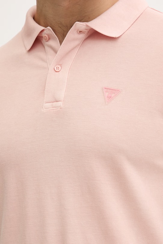 Guess polo tričko pánske bavlnené ružová F6GP03.K9WF1