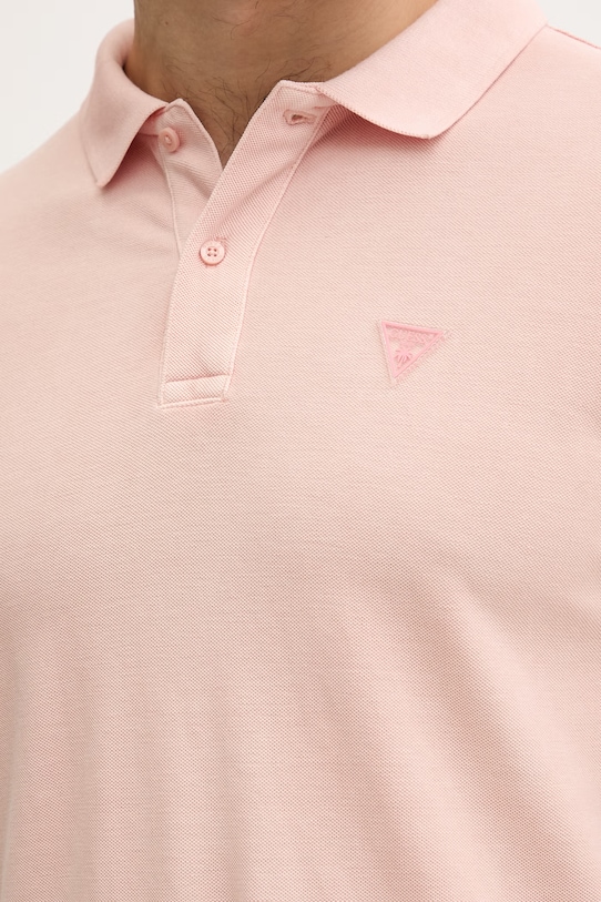 Guess polo tričko pánske bavlnené ružová F6GP03.K9WF1