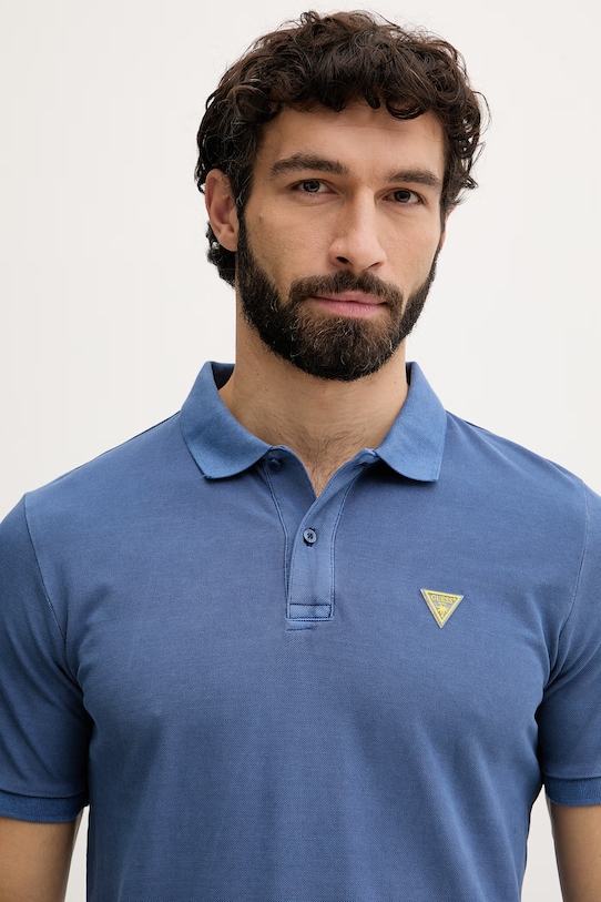 Oblečenie Guess polo tričko pánske bavlnené F6GP03.K9WF1 tmavomodrá