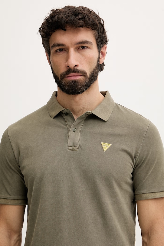 Oblečenie Guess polo tričko pánske bavlnené F6GP03.K9WF1 zelená