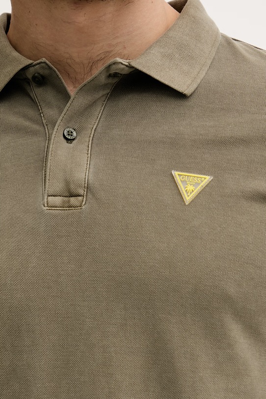 Guess polo tričko pánske bavlnené zelená F6GP03.K9WF1