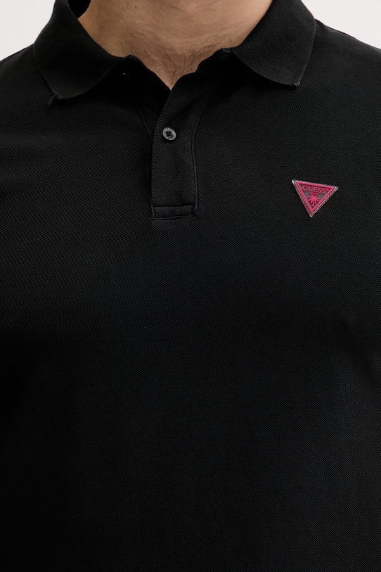 Guess polo męskie bawełniane czarny F6GP03.K9WF1