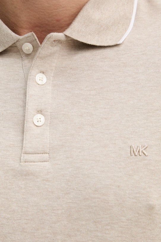 Michael Kors polo męskie bawełniane CB952SX20B beżowy