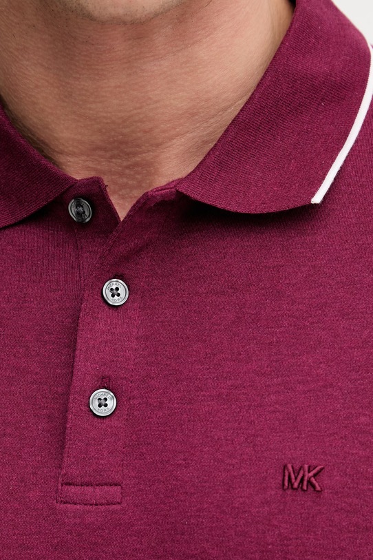Michael Kors polo męskie bawełniane CR652SX20B bordowy