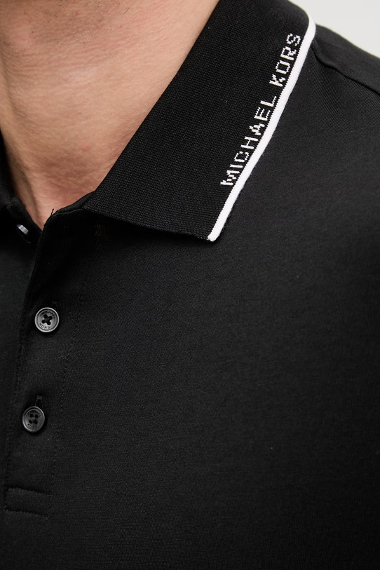 Michael Kors polo męskie bawełniane CS652WR19P czarny