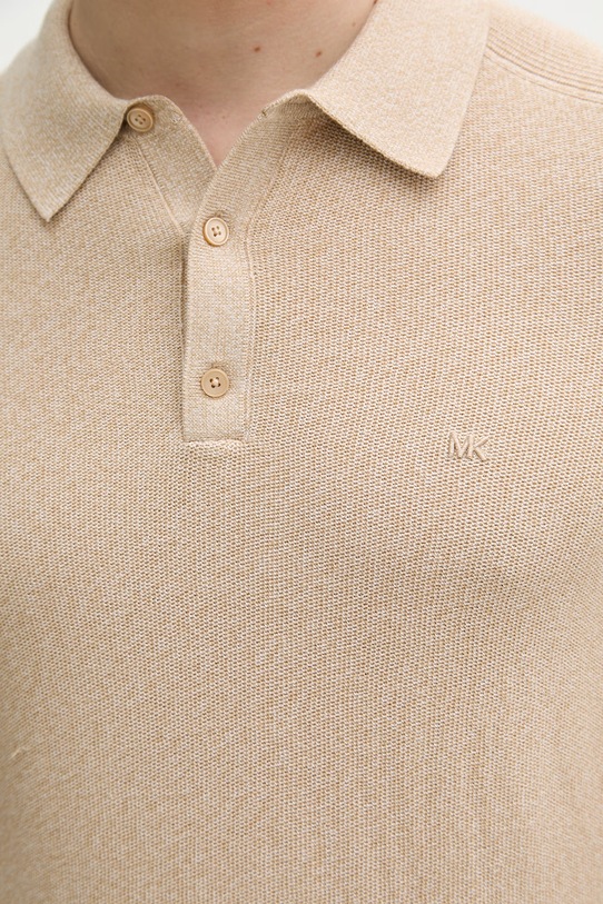 Michael Kors polo męskie bawełniane CS560GO469 beżowy