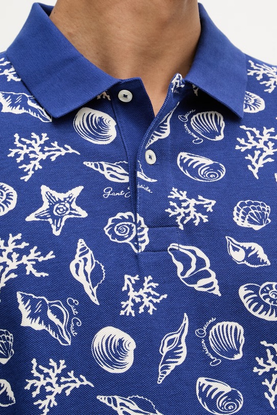 Gant polo męskie bawełniane 2014109 granatowy