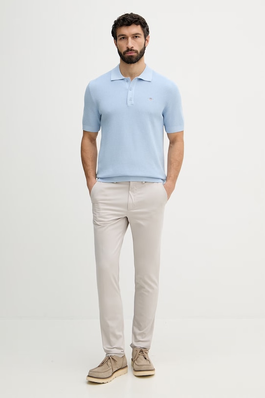 Gant polo męskie bawełniane 8030294 niebieski SS26