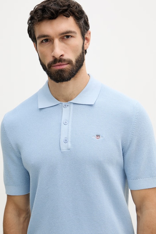 Gant polo męskie bawełniane niebieski 8030294