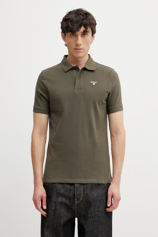 Barbour MML0358OL71 polo bawełniane męskie zielony MML0358OL71