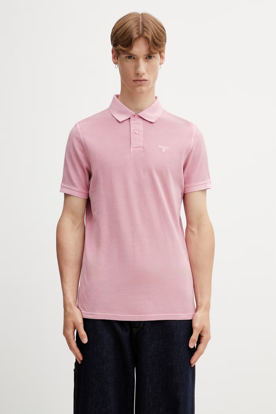 Barbour MML1535PI38 polo bawełniane męskie różowy MML1535PI38