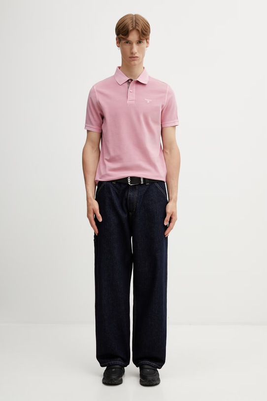 Barbour MML1535PI38 polo bawełniane męskie MML1535PI38 różowy