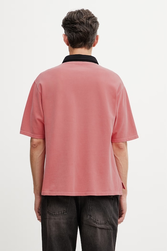 Odzież Martine Rose polo męskie bawełniane 674JE02110 różowy