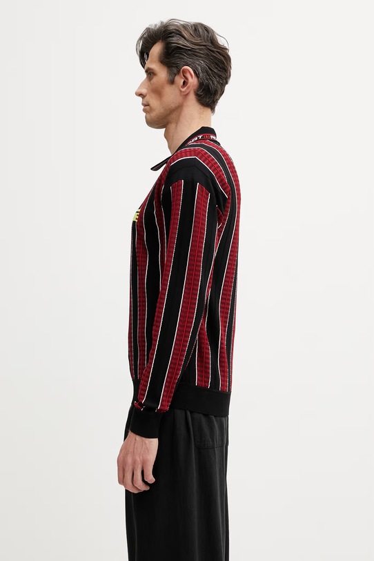 Martine Rose Logo polo męskie z wiskozą 958YA12120 czerwony SS26