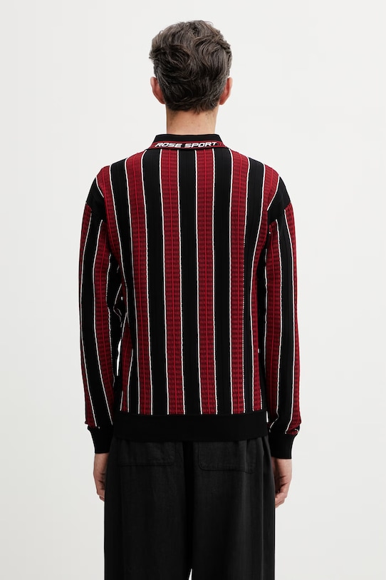 Odzież Martine Rose Logo polo męskie z wiskozą 958YA12120 czerwony