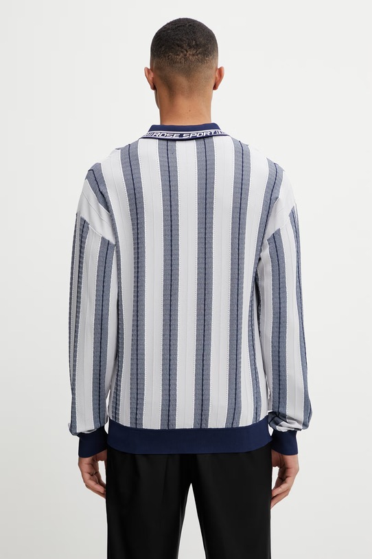 Odzież Martine Rose Logo polo męskie z wiskozy 958YA12507 niebieski