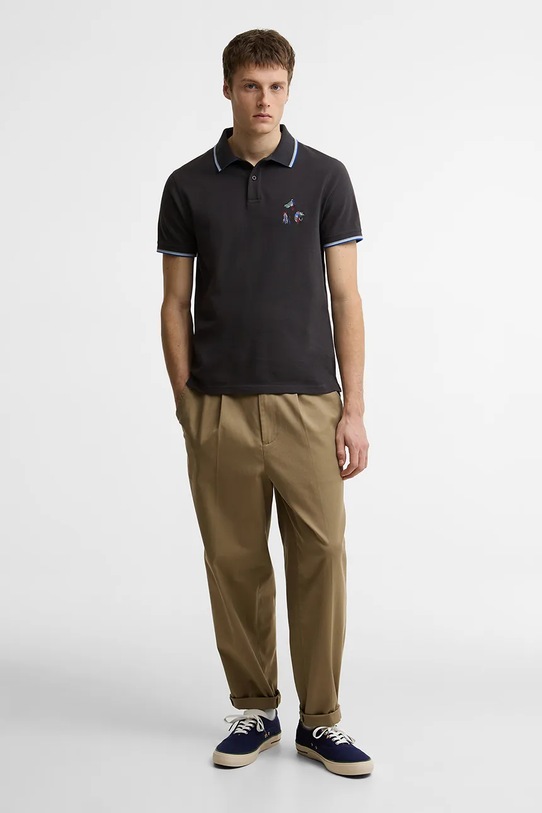 Barbour x Paul Smith Lure поло из хлопка для мужчин MML1555NY74 тёмно-синий SS26