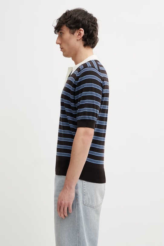 Wales Bonner Breeze polo wełniane męskie US26KNS4879.WO04.581 brązowy SS26