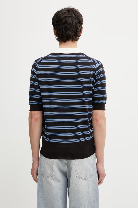 Odzież Wales Bonner Breeze polo wełniane męskie US26KNS4879.WO04.581 brązowy