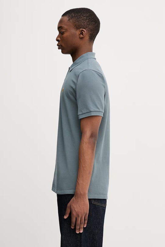 Carhartt WIP S/S Chase Pique Polo bawełniane męskie I023807.3LPXX niebieski SS26