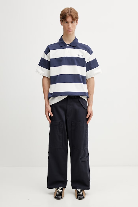 Carhartt WIP S/S Delray Polo bawełniane męskie I036187.3LEXX niebieski