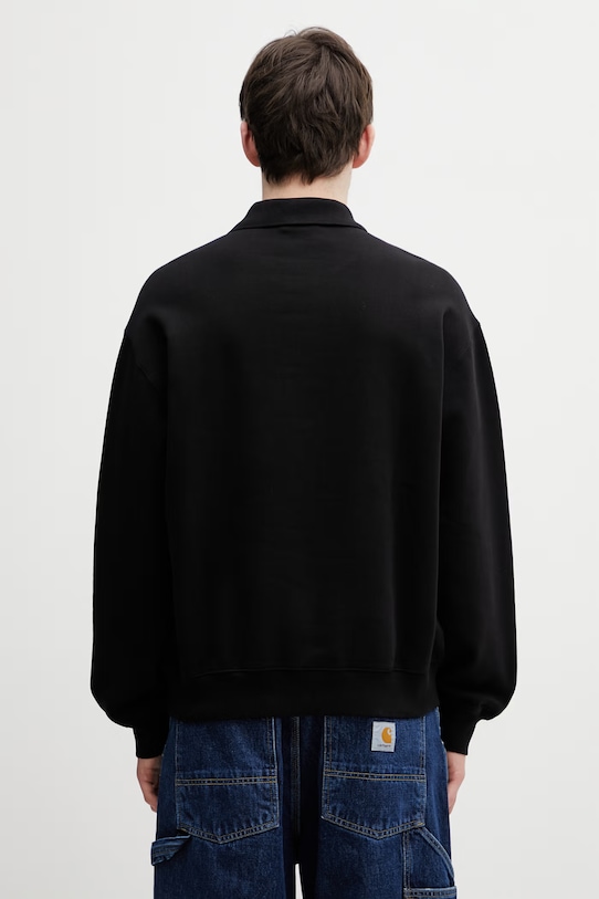 Clothing Carhartt WIP WIP Label Polo Sweat Men's cotton sweatshirt I036349.89XX black