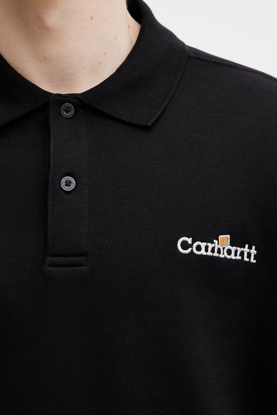 Carhartt WIP WIP Label Polo Sweat Men's cotton sweatshirt black I036349.89XX