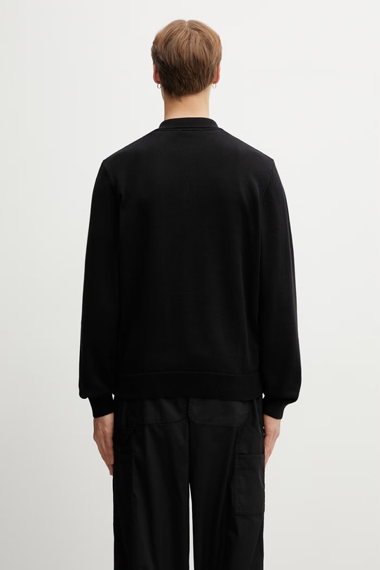 Odzież Carhartt WIP L/S Madison Polo sweter bawełniany męski I036162.0D2XX czarny