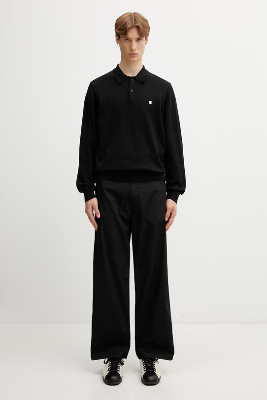 Carhartt WIP L/S Madison Polo sweter bawełniany męski I036162.0D2XX czarny
