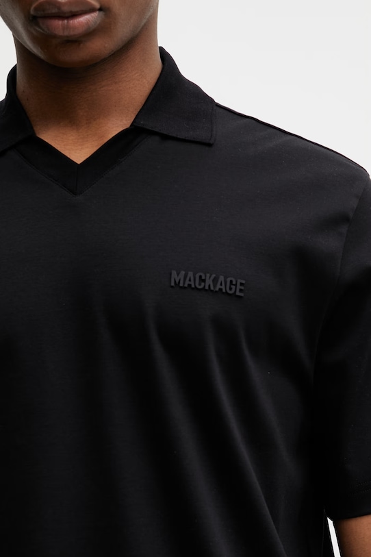 Mackage polo męskie bawełniane czarny MARCO