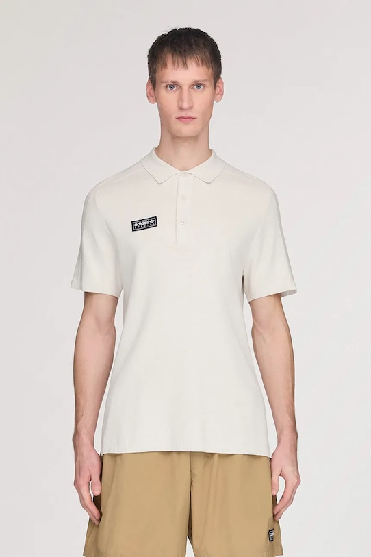 adidas Originals x SPZL Men's sweater-style polo shirt with viscose beige KF6808