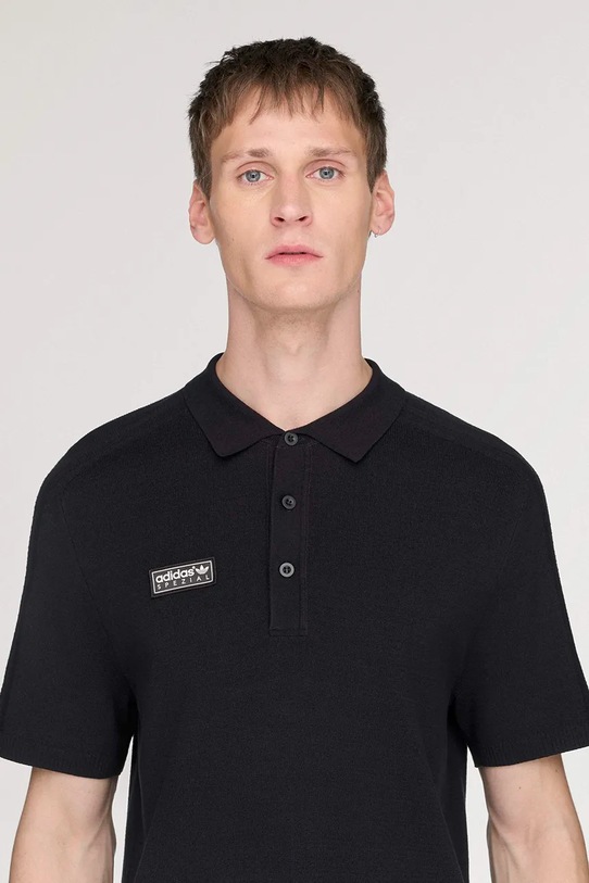 adidas Originals x SPZL sweater-style polo shirt with viscose Men's black KF6812