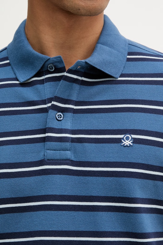 United Colors of Benetton polo pánské bavlněné 3UTCU302S modrá