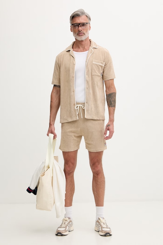 Fila πουκάμισο Ανδρικό βαμβακερό EMPOLI FAM1179 μπεζ SS26